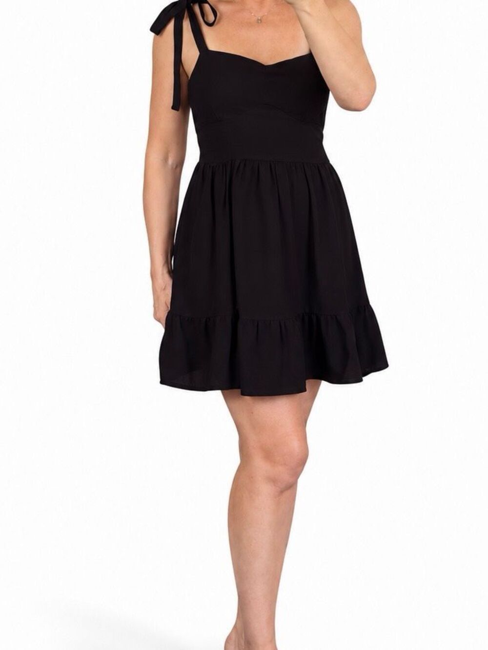 Absolutely Love It Black Tie Strap Mini Dress Size M